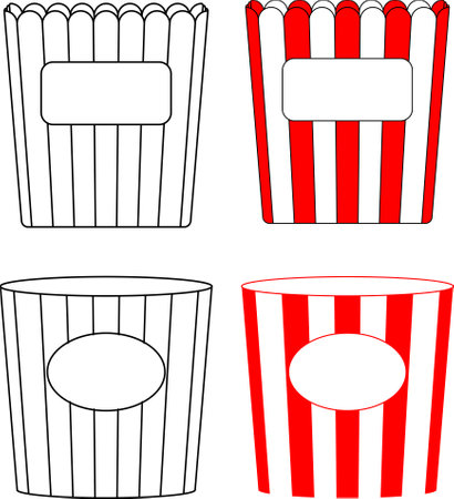 empty paper box for popcorn iconのイラスト素材