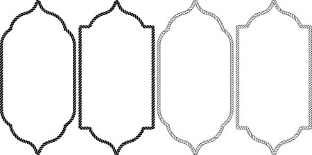 Islamic style frame rope setのイラスト素材