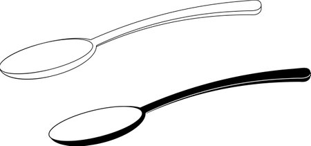 outline silhouette spoon icon setのイラスト素材