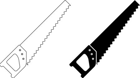 side view hand saw icon setのイラスト素材