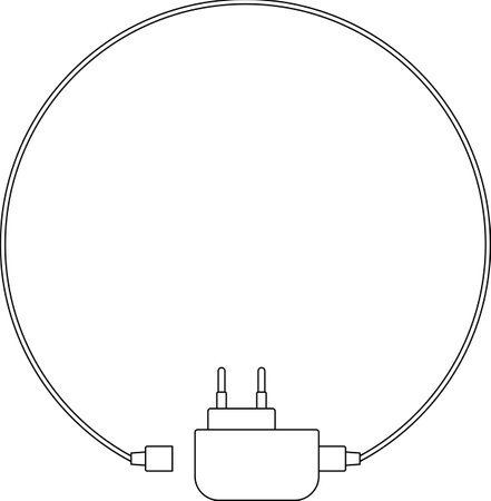 Mobile phone charger with rounded usb cable frameのイラスト素材