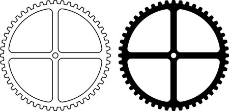 outline silhouette flywheel icon setのイラスト素材