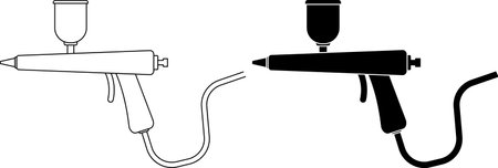 side view Spray painting icon setのイラスト素材