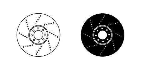 motorcycle brake disc icon setのイラスト素材