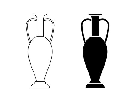 Amphora icon set isolated on white backgroundのイラスト素材