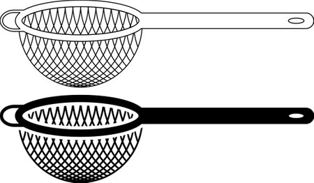 side view tea strainer icon setのイラスト素材