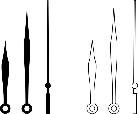 outline silhouette clock hands icon setのイラスト素材