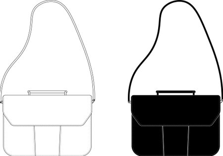 front view Satchel icon setのイラスト素材