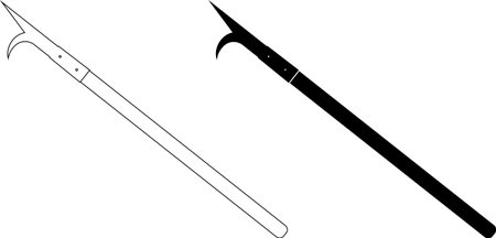 outline silhouette pike pole icon setのイラスト素材