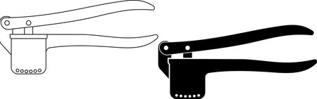 side view garlic crusher or Garlic press icon setのイラスト素材
