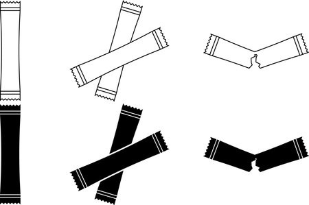 Sugar packet or sugar sachet icon setのイラスト素材