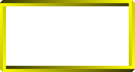 Bright yellow rectangular border frame with gradient shading giving a three dimensional or inset illusionのイラスト素材