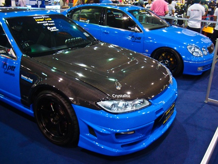 BANGKOK - DECEMBER 5: Nissan Silvia car of PTT racing team  on display at the 28th Thailand International Motor Expo on December 5, 2011 in Bangkok, Thailand.のeditorial素材