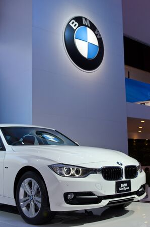 BANGKOK - MARCH 31:  BMW 320d car on display at The 33th Bangkok International Motor Show on March 31, 2012 in Bangkok, Thailand.のeditorial素材