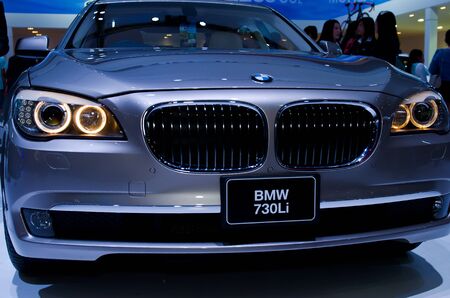 BANGKOK - MARCH 31:  BMW 730i car on display at The 33th Bangkok International Motor Show on March 31, 2012 in Bangkok, Thailand.のeditorial素材