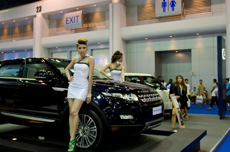 BANGKOK - MARCH 31: Rover car with unidentified model on display at The 33th Bangkok International Motor Show on March 31, 2012 in Bangkok, Thailand.のeditorial素材