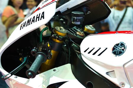 BANGKOK - MARCH 31: Yamaho racing motorcycle on display at The 33th Bangkok International Motor Show on March 31, 2012 in Bangkok, Thailand.のeditorial素材