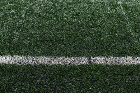 Football soccer lines on an artificial grass surfaceの写真素材