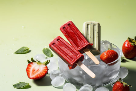 Ice cream on a stickの写真素材