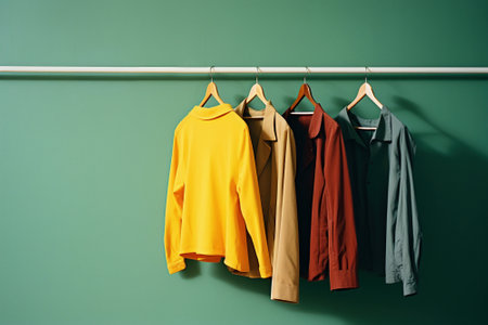 Clothes on a clothing hangerの写真素材