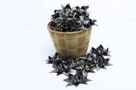 Black Ribbon in  yellow Busketの写真素材