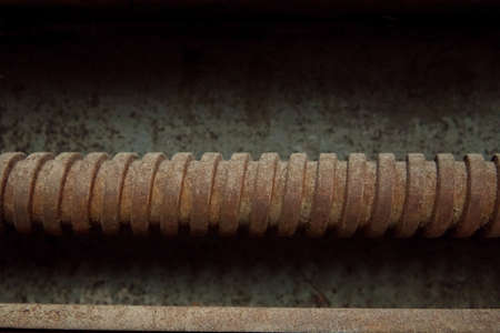 Grain Image: Close up of old machine factory made of steel and used in the past.の写真素材