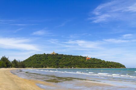 Castle and island  with blue sky on beach Ban Glood at sea of country, Thailandの写真素材