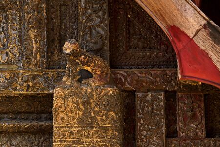 Ancient  animal stadue at Wat Li Hin Luang Lampang, in countryside of Thailandの写真素材