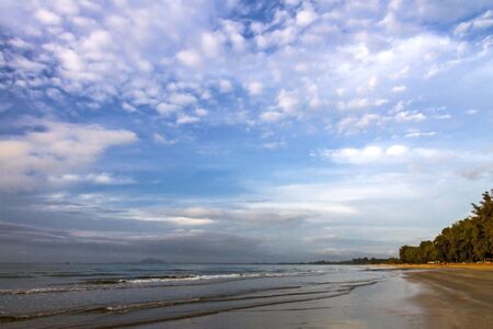 Sunshine morning idyllicl the beach Ban Krut Beach, in Prachap Kirikhun Province Thailand is famous for travelの写真素材