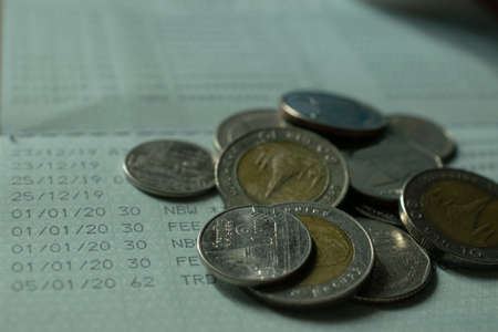 Saving money with book bankの写真素材