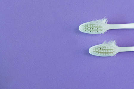 spiky toothbrush on background with copy space