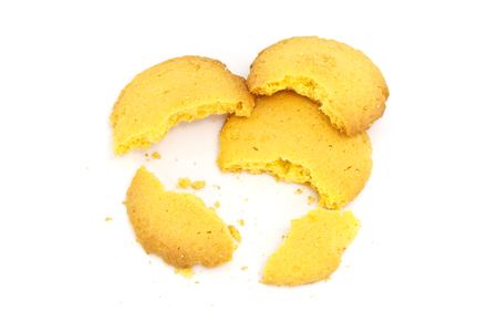 Bitten cookie on whiteの写真素材
