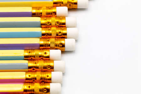 Close-up pencil isolated on white background. It copy space and selection focus.の写真素材