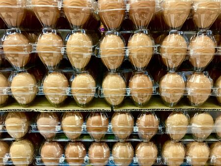 egg packs in the supermarket.