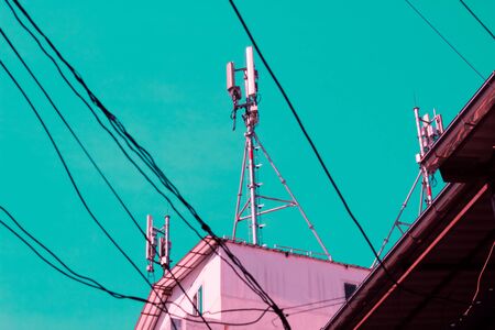 Vintage  building city pastel color creative texture and pattern for design and decoration isolate on background close upの写真素材