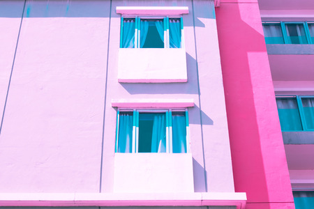 Vintage  building city pastel color creative texture and pattern for design and decoration isolate on background close upの写真素材