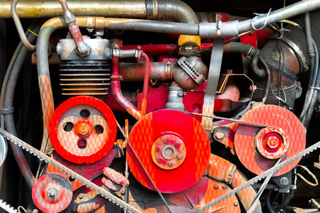 Vintage engine car to creative for design and decoration isolate on background.Copy space.Clipping...