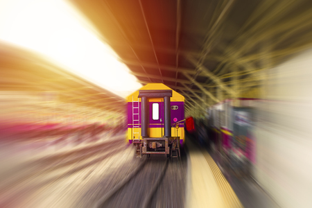 Railroad train in trip to creative for design and decoration isolate on background.Copy space....