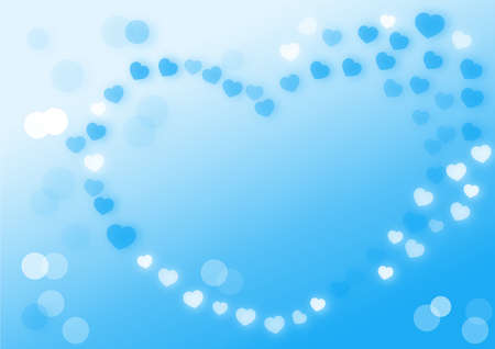Heart background vector illustration with blue gradientのイラスト素材