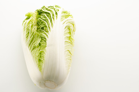 fresh chinese cabbage on a white backgroundの写真素材