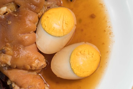 Close up of Pork Stew with egg Thai food called "Moo Pa low".の写真素材