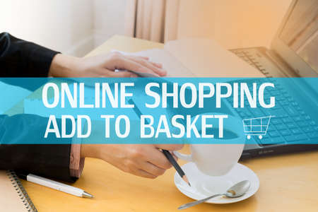 woman making shopping online.の写真素材