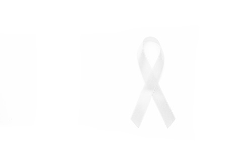 white awareness ribbons of common all cancer. Health concept.の写真素材