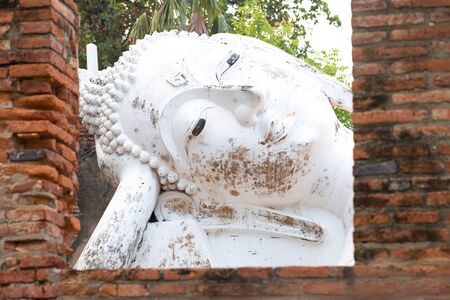 Wat Yai Chai Mongkhon temple in Ayutthaya, Thailandの写真素材