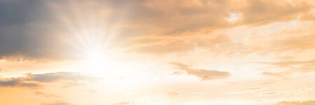 Beautiful of sunset with colorful sky in summer time for background. Panorama concept.の写真素材
