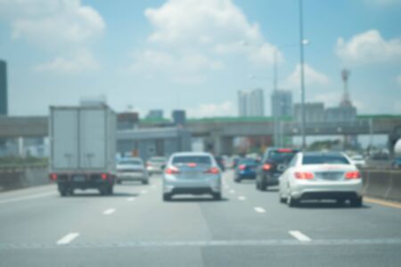 Traffic jams in the city - rush hour soft focus and over blurry. Bangkok, Thailandの写真素材