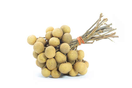 Longan on whith background. Fresh Longan thai fruit.