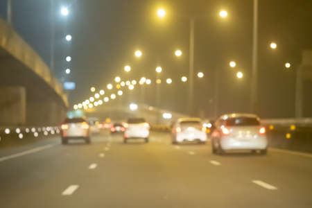 Traffic jams in the city - rush hour soft-focus and over blurry.