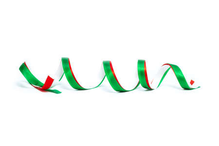 Christmas bow red, green and white color isolated on white background.の写真素材