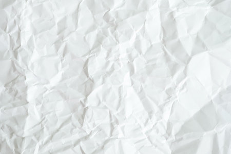 Texture of white crumpled paper for background.の写真素材